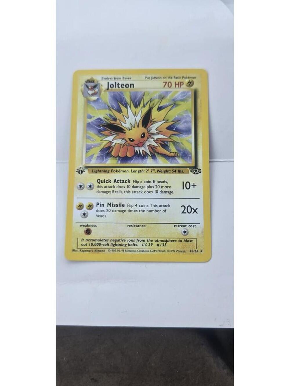 Jolteon Pokemon Trading Card 70 HP